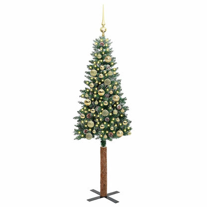 Smal julgran Grön 150 cm PVC och solid furu