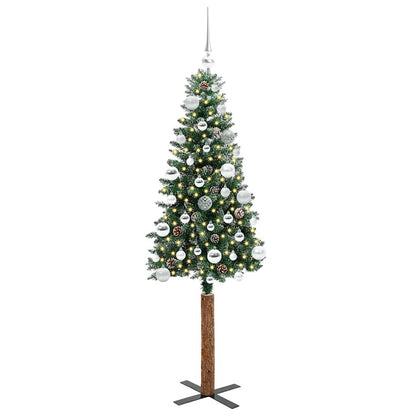 Smal julgran Grön 150 cm PVC och solid furu