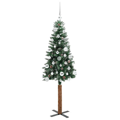 Smal julgran Grön 150 cm PVC och solid furu