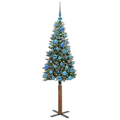 Smal julgran Grön 150 cm PVC och solid furu