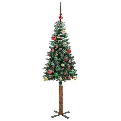 Smal julgran Grön 150 cm PVC och solid furu