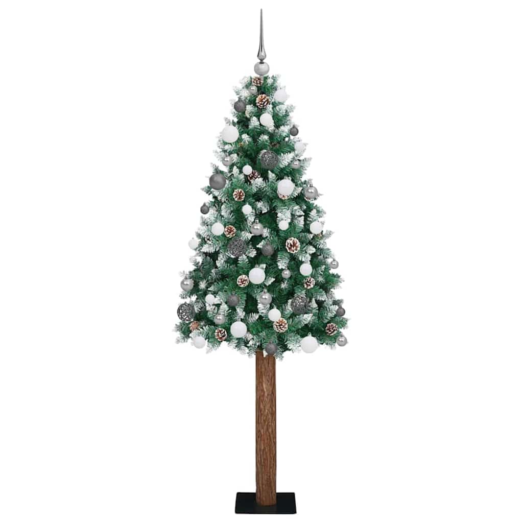 Smal julgran Grön 180 cm PVC och solid furu