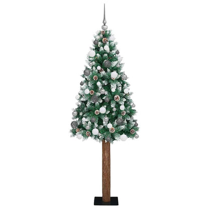 Smal julgran Grön 180 cm PVC och solid furu