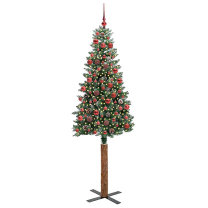 Smal julgran Grön 180 cm PVC och solid furu