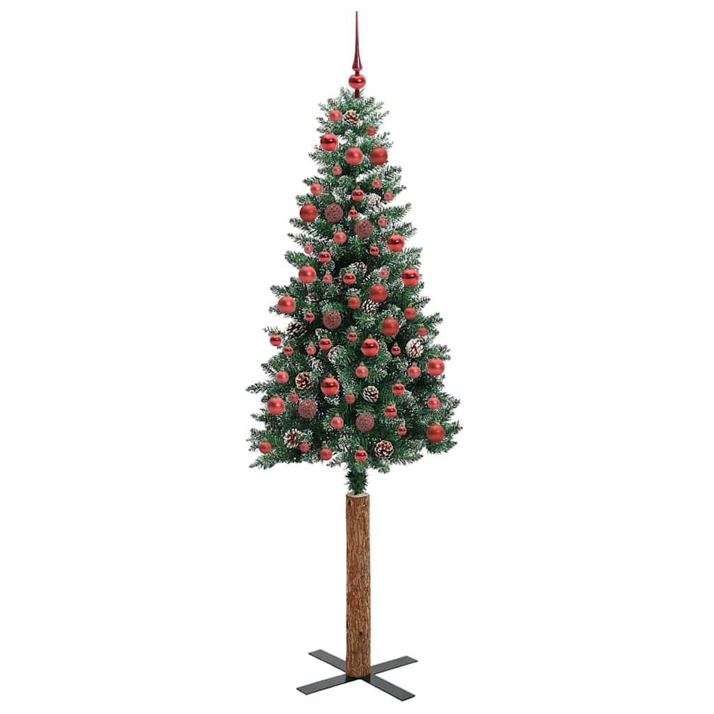 Smal julgran Grön 180 cm PVC och solid furu