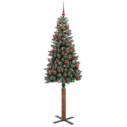 Smal julgran Grön 180 cm PVC och solid furu