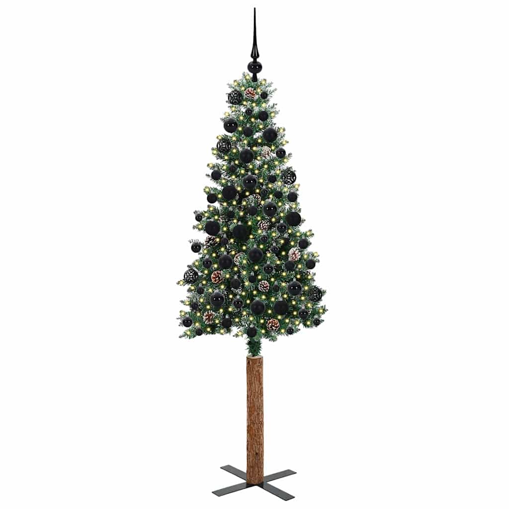 Smal julgran Grön 180 cm PVC och solid furu