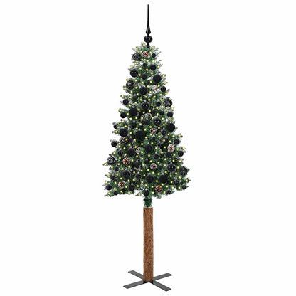 Smal julgran Grön 180 cm PVC och solid furu