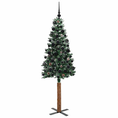 Smal julgran Grön 180 cm PVC och solid furu