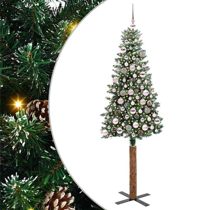 Smal julgran Grön 180 cm PVC och solid furu