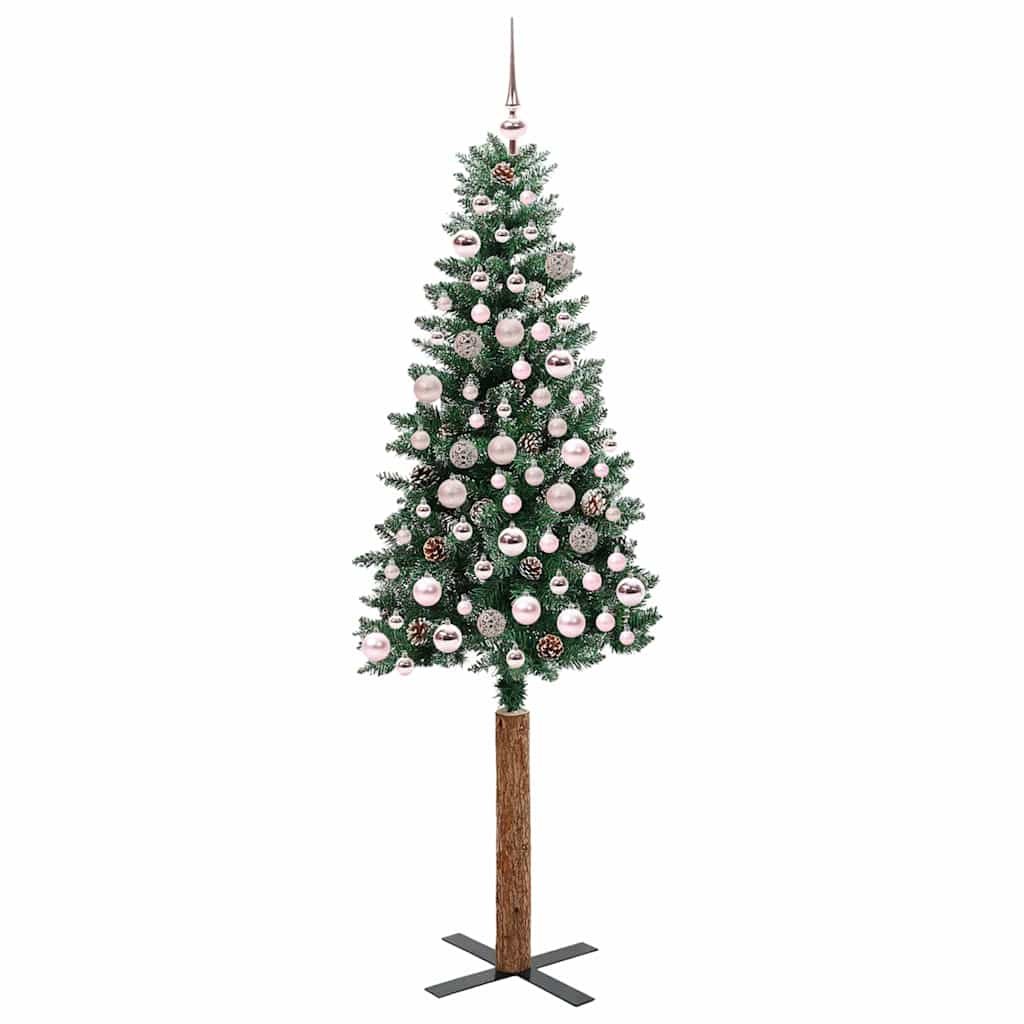 Smal julgran Grön 180 cm PVC och solid furu