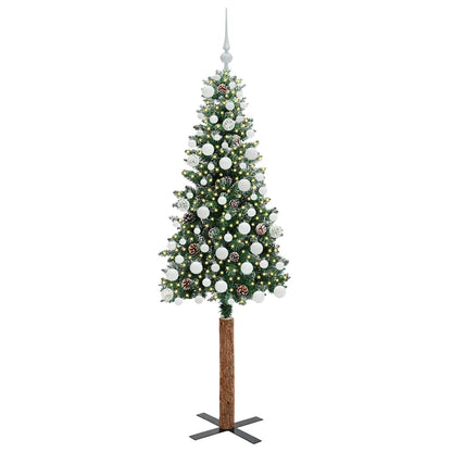 Smal julgran Grön 180 cm PVC och solid furu