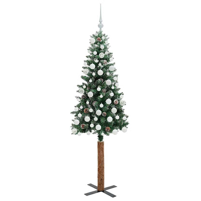 Smal julgran Grön 180 cm PVC och solid furu