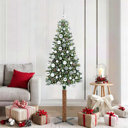 Smal julgran Grön 180 cm PVC och solid furu