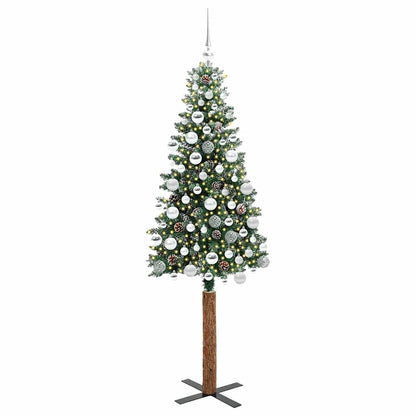 Smal julgran Grön 180 cm PVC och solid furu