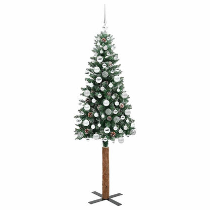 Smal julgran Grön 180 cm PVC och solid furu