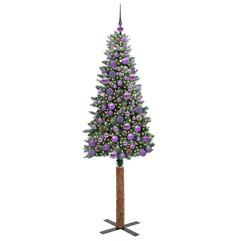 Smal julgran Grön 180 cm PVC och solid furu