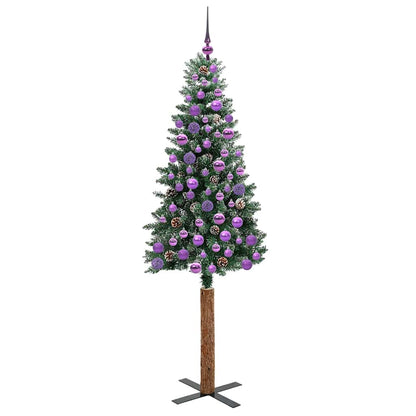 Smal julgran Grön 180 cm PVC och solid furu