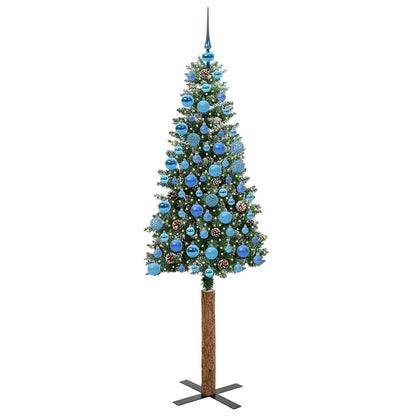 Smal julgran Grön 180 cm PVC och solid furu