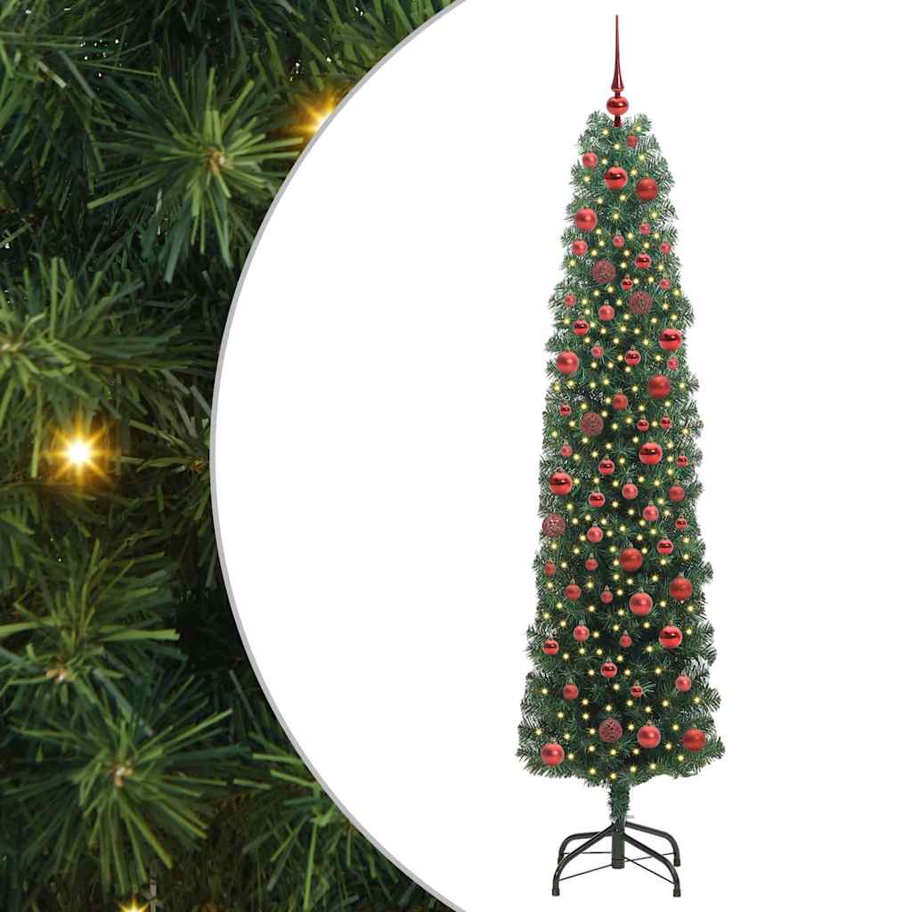 Konstgjord julgran Grön 180 cm PVC och stål och plast