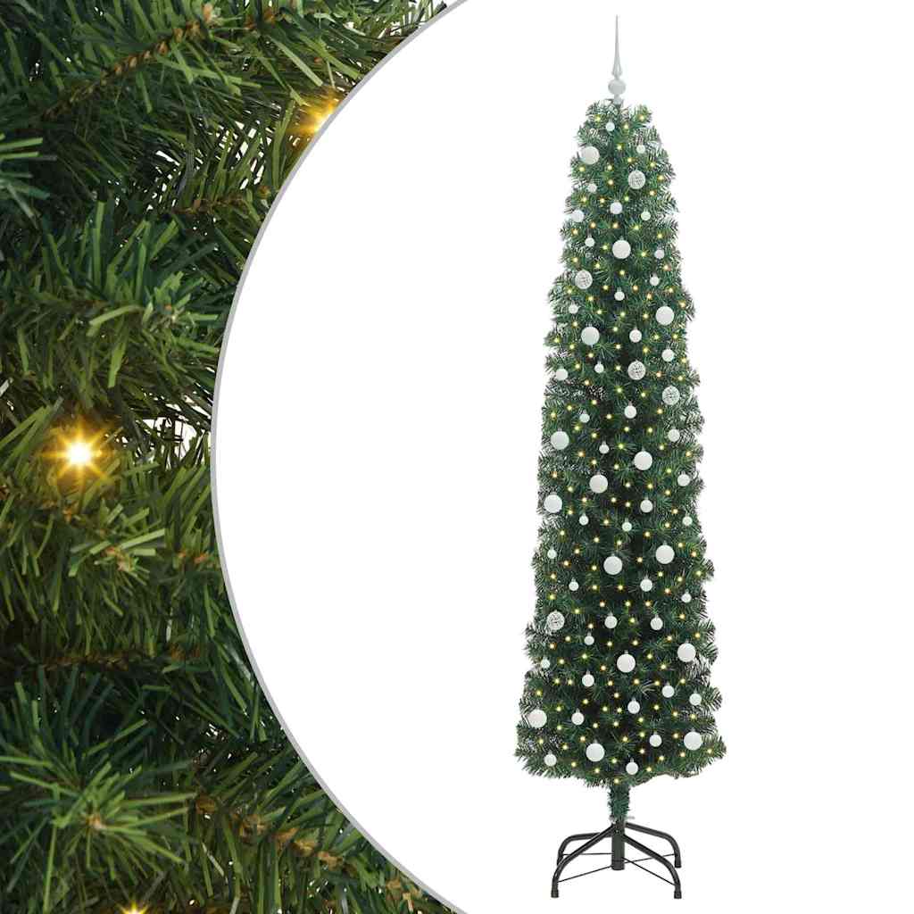 Konstgjord julgran Grön 240 cm PVC och stål och plast