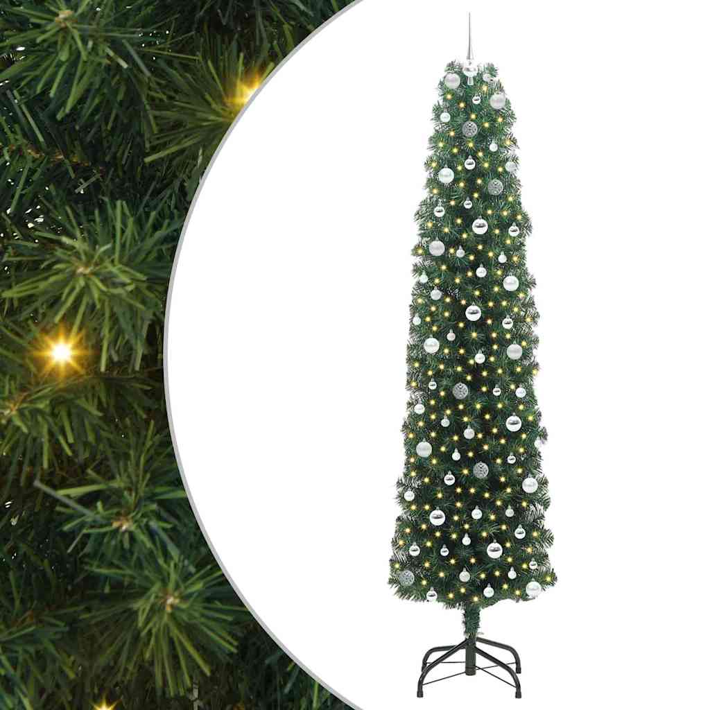 Konstgjord julgran Grön 240 cm PVC och stål och plast