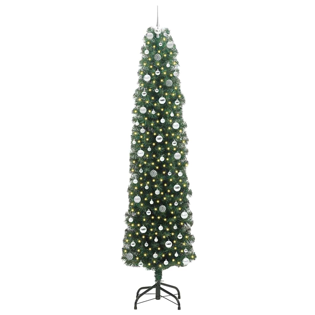 Konstgjord julgran Grön 240 cm PVC och stål och plast
