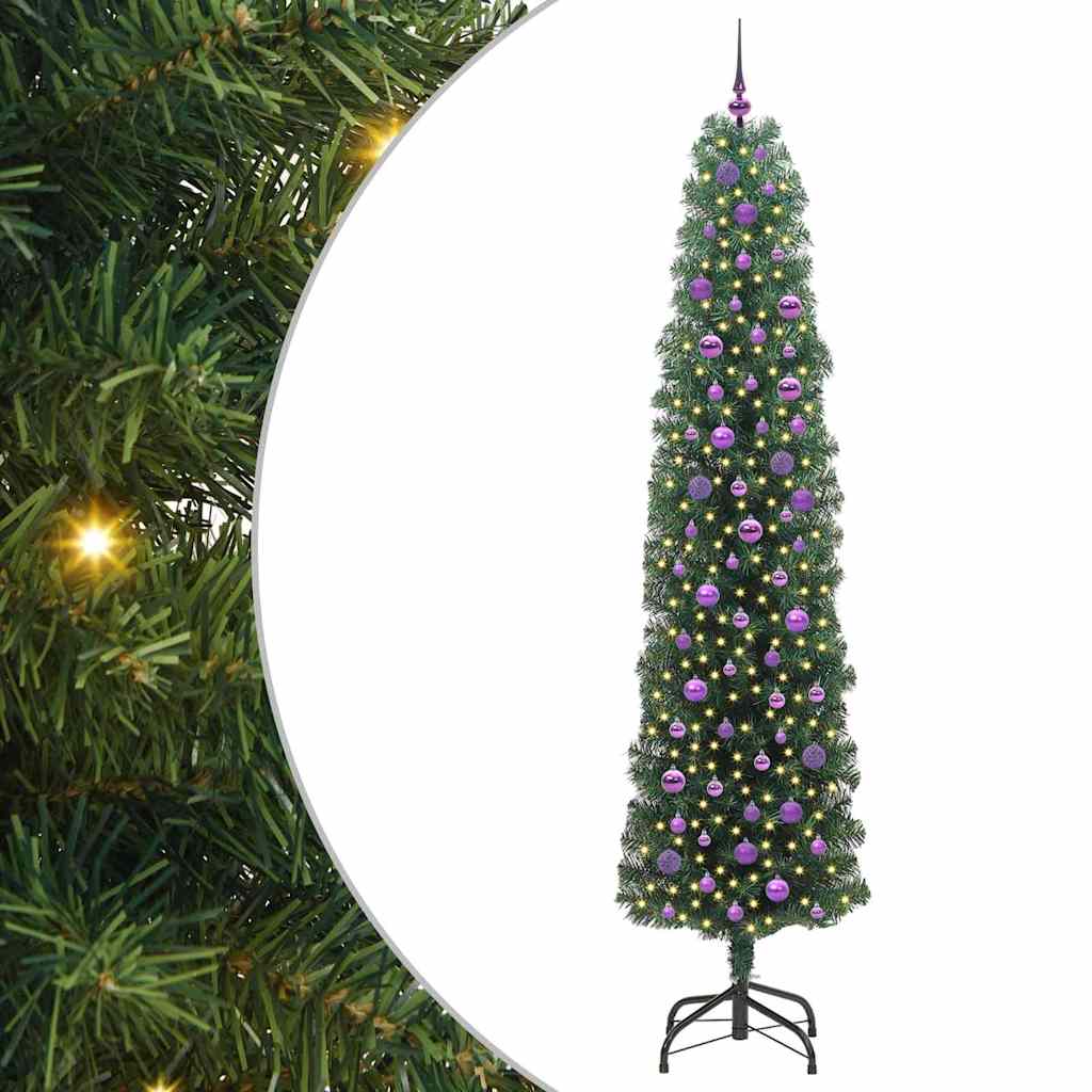 Konstgjord julgran Grön 240 cm PVC och stål och plast