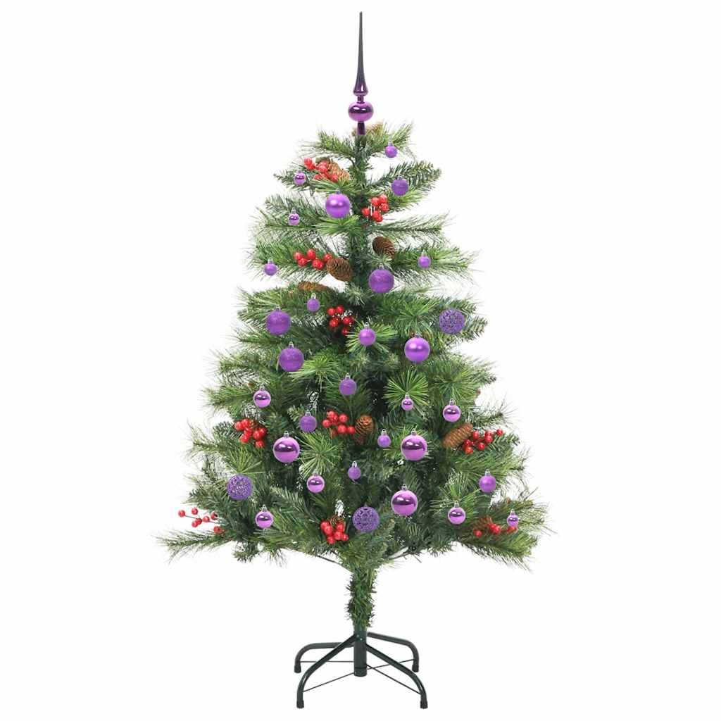 Konstgjord julgran 150 LED-lampor Varmvit PVC och metall Grön