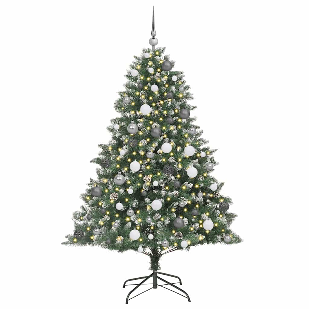 Konstgjord julgran Grön 180 cm PVC och Plast och Stål