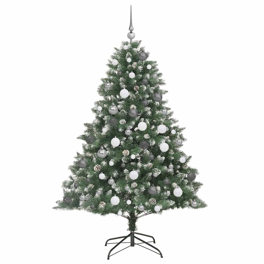 Konstgjord julgran Grön 180 cm PVC och Plast och Stål