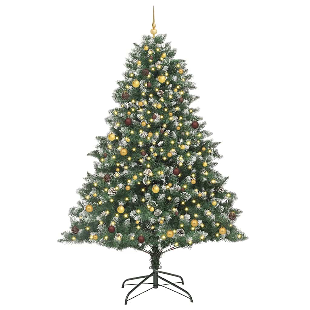 Konstgjord julgran Grön 240 cm PVC och Plast och Stål
