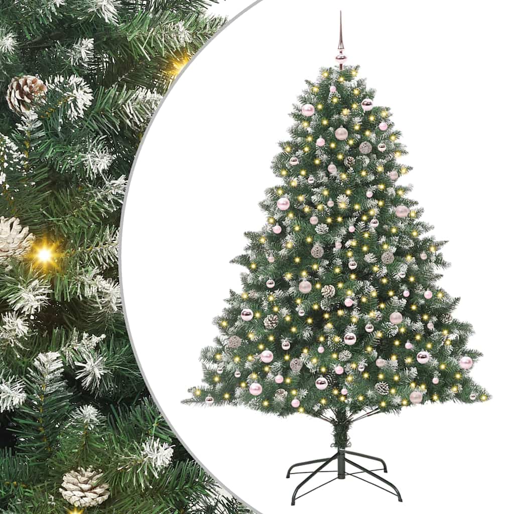 Konstgjord julgran Grön 240 cm PVC och Plast och Stål