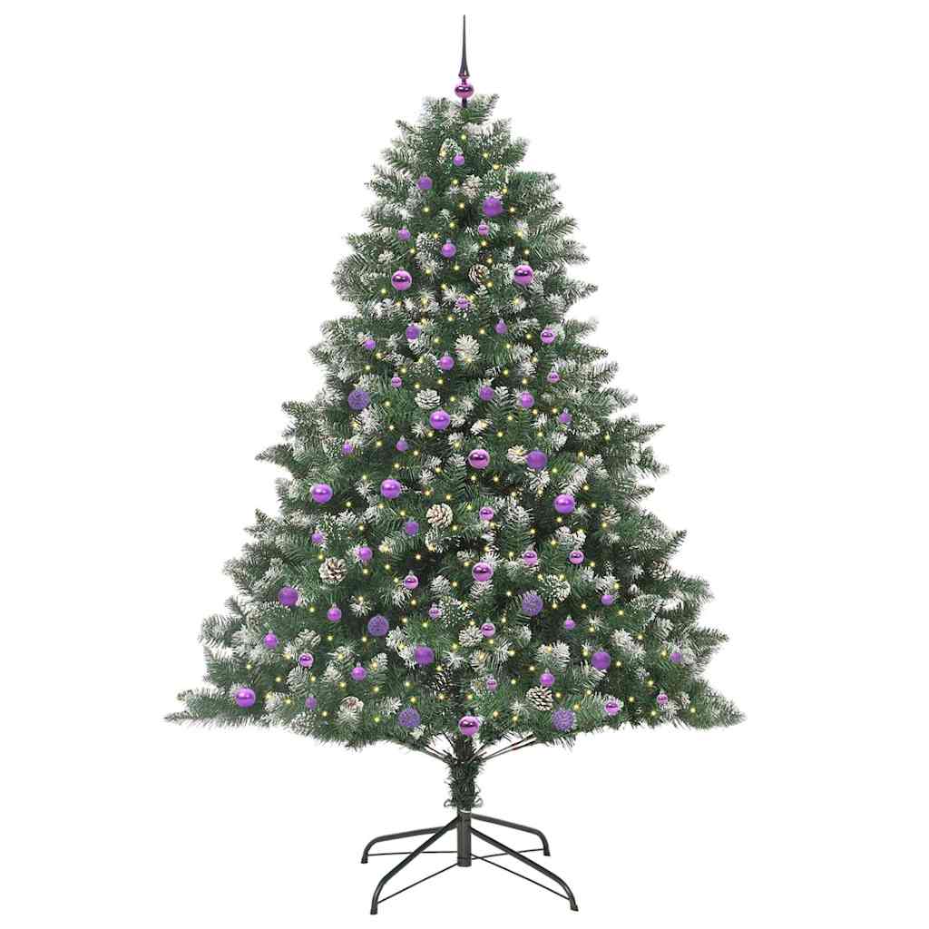 Konstgjord julgran Grön 240 cm PVC och Plast och Stål