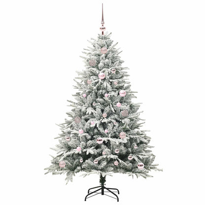 Konstgjord Förbelyst Julgran med Bollsats Grön 150 cm