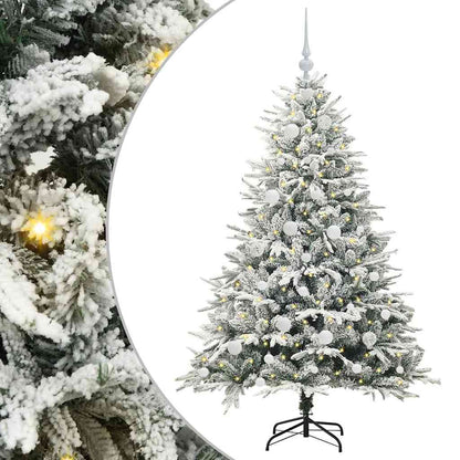 Konstgjord Förbelyst Julgran med Bollsats Grön 150 cm