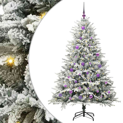 Konstgjord Förbelyst Julgran med Bollsats Grön 150 cm