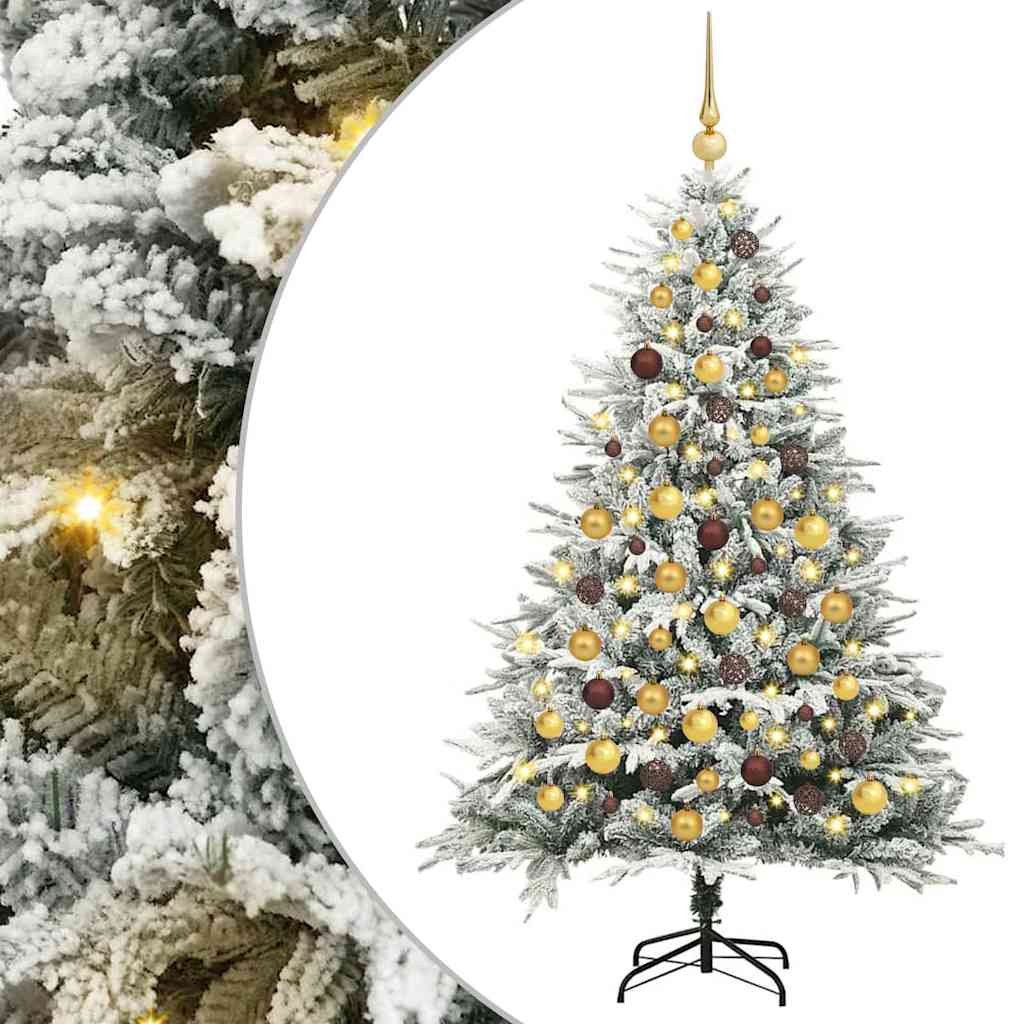 Konstgjord Förbelyst Julgran med Bollsats 300 LED-lampor