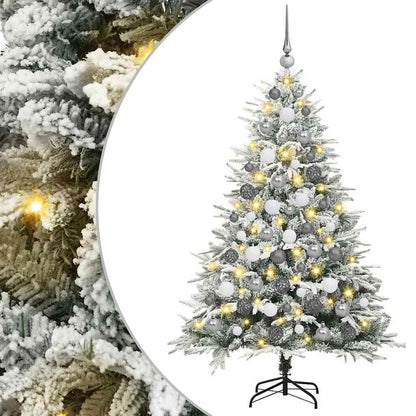 Konstgjord Förbelyst Julgran med Bollsats Grön 180 cm