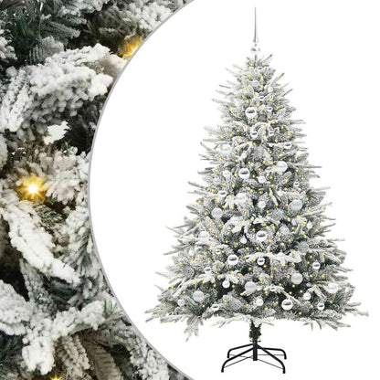 Konstgjord Förbelyst Julgran med Bollsats Grön 180 cm