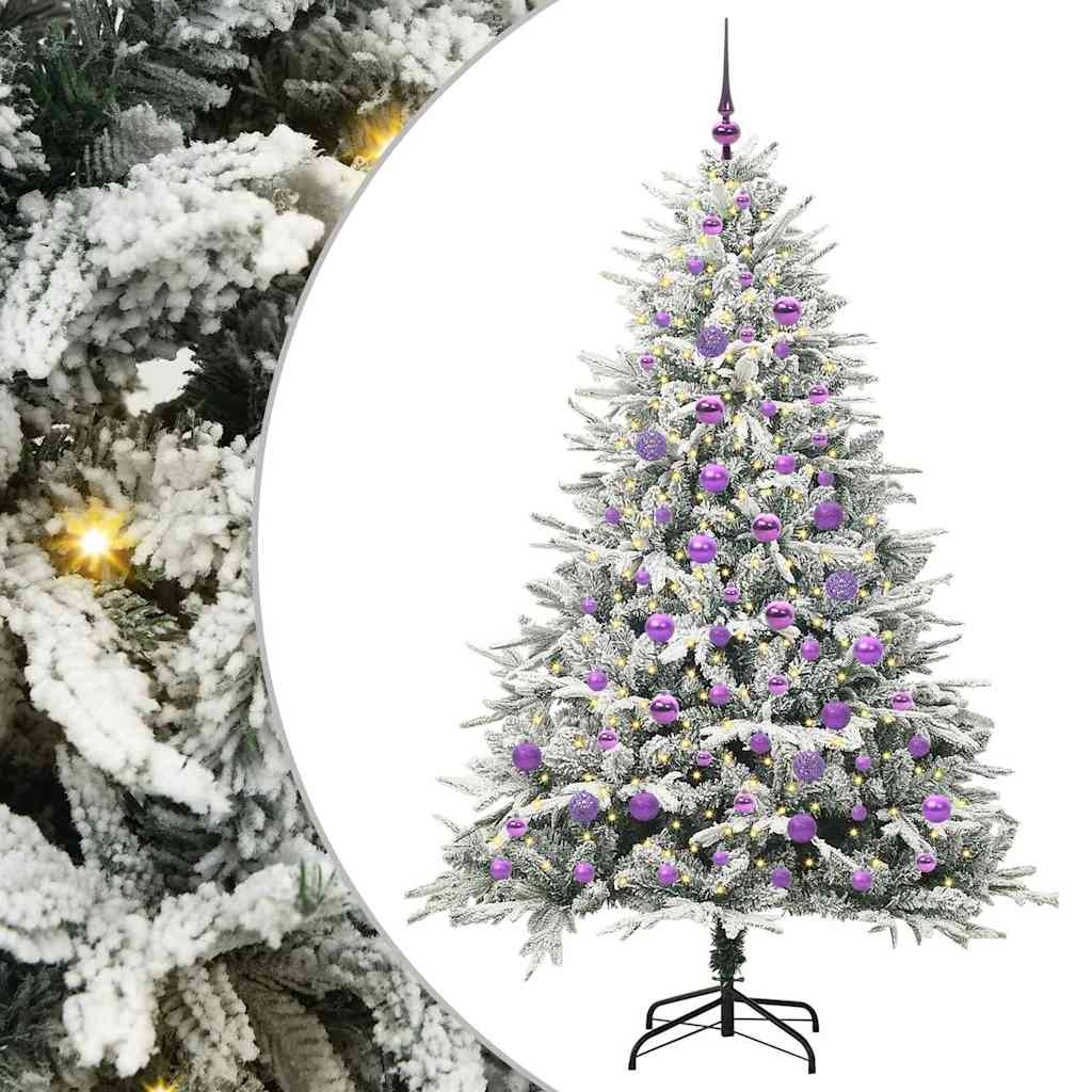 Konstgjord Förbelyst Julgran med Bollsats Grön 180 cm