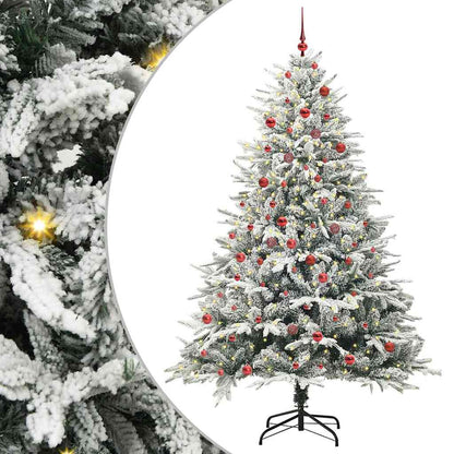Konstgjord Förbelyst Julgran med Bollsats Grön 210 cm