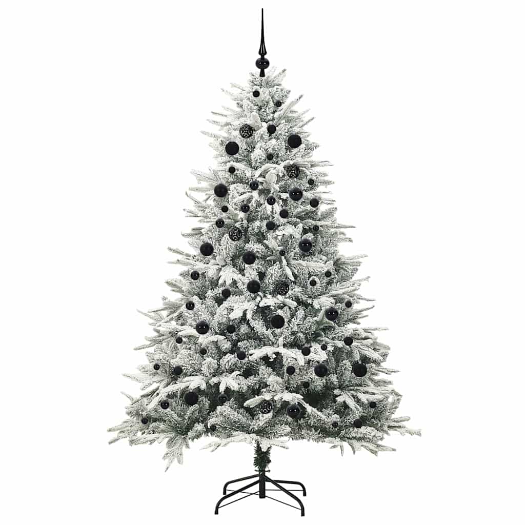 Konstgjord Förbelyst Julgran med Bollsats Grön 210 cm