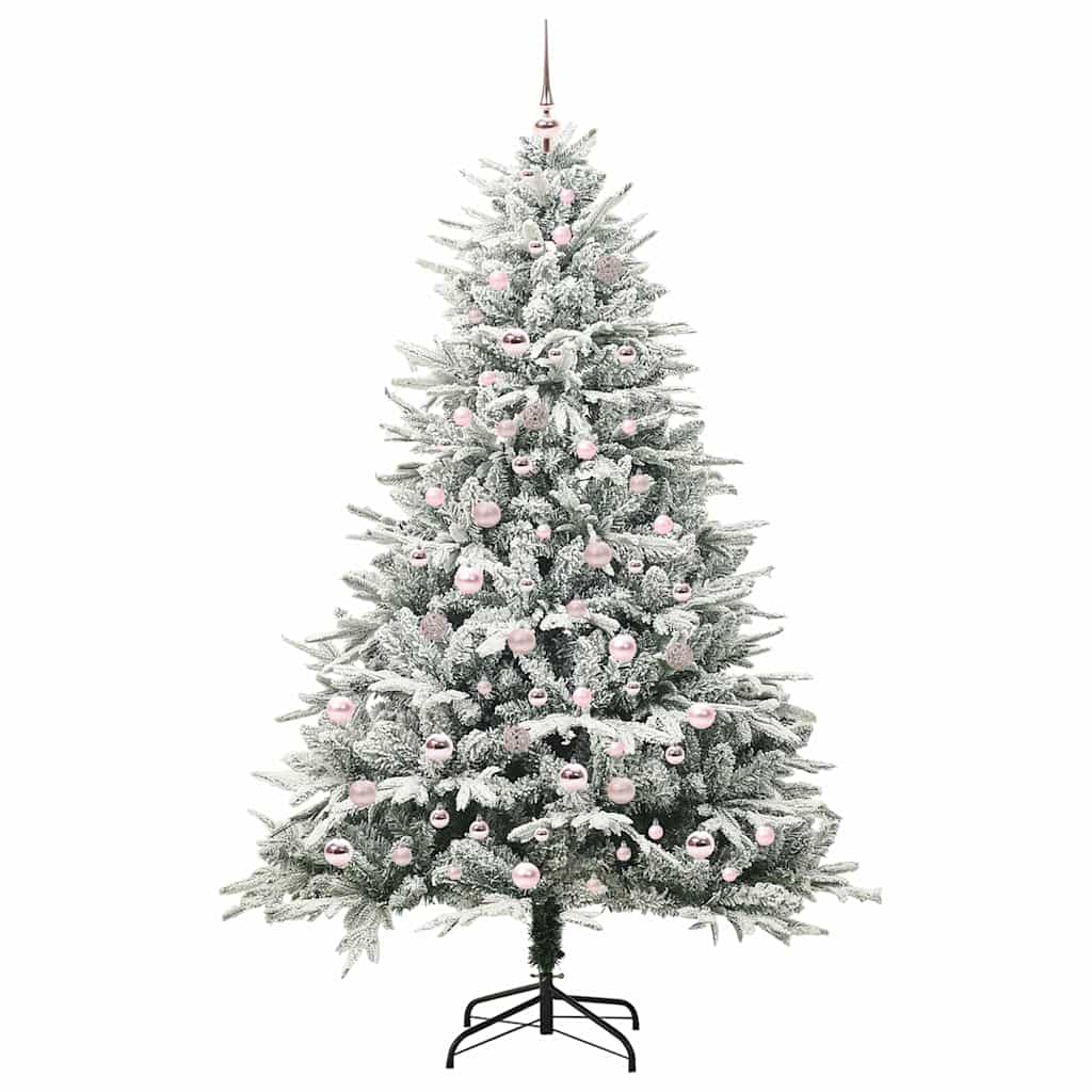 Konstgjord Förbelyst Julgran med Bollsats Grön 210 cm