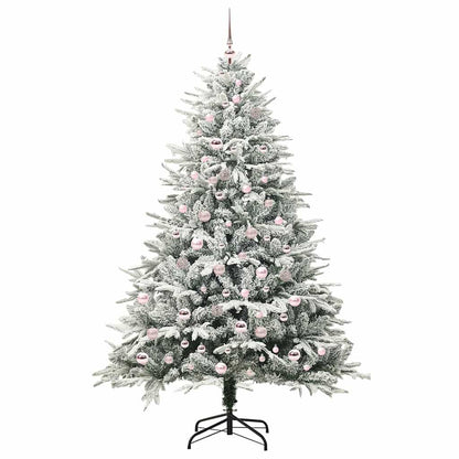 Konstgjord Förbelyst Julgran med Bollsats Grön 210 cm