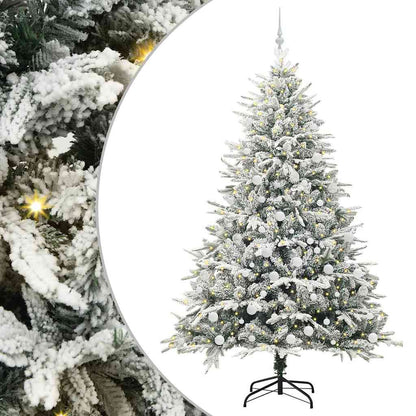 Konstgjord Förbelyst Julgran med Bollsats Grön 210 cm