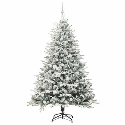 Konstgjord Förbelyst Julgran med Bollsats Grön 210 cm