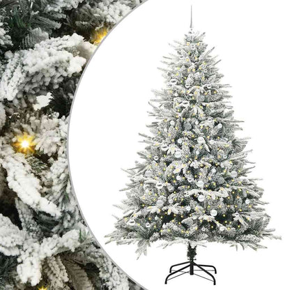 Konstgjord Förbelyst Julgran med Bollsats Grön 210 cm