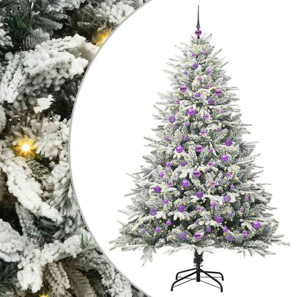 Konstgjord Förbelyst Julgran med Bollsats Grön 210 cm