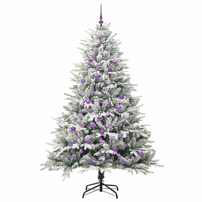 Konstgjord Förbelyst Julgran med Bollsats Grön 210 cm